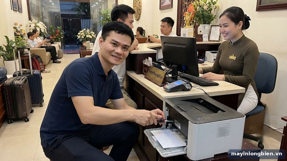 Sửa máy in tại quầy lễ tân khách sạn quận Tây Hồ