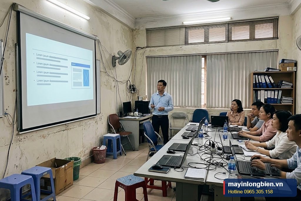 Máy chiếu chạy êm sau khi vệ sinh và thay quạt