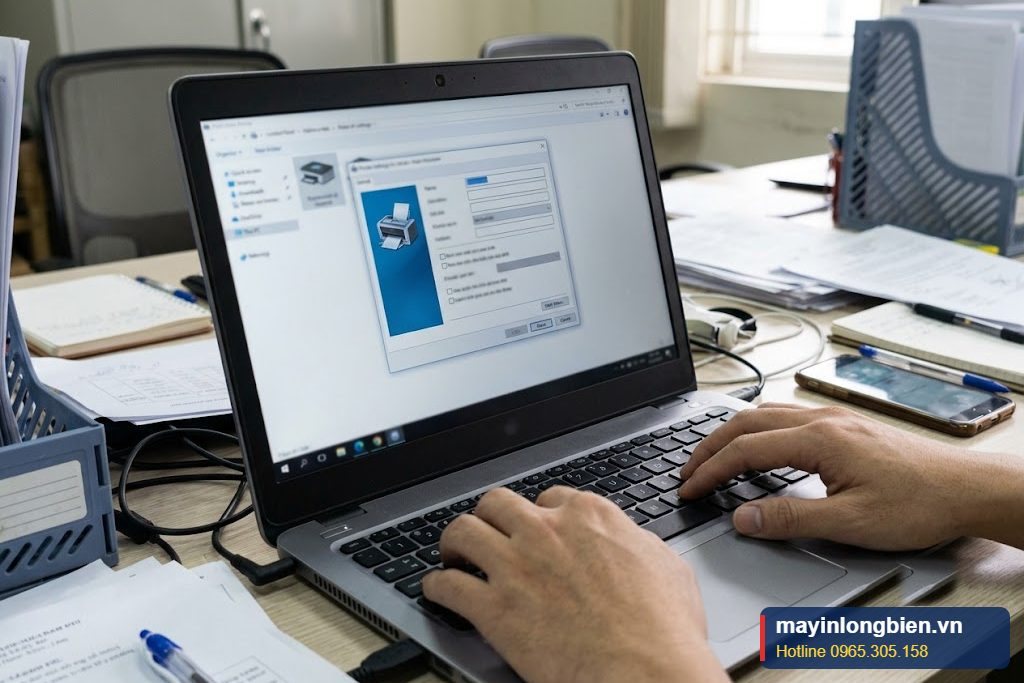 Thêm máy photocopy bằng cổng TCP/IP trong cài đặt máy in Windows