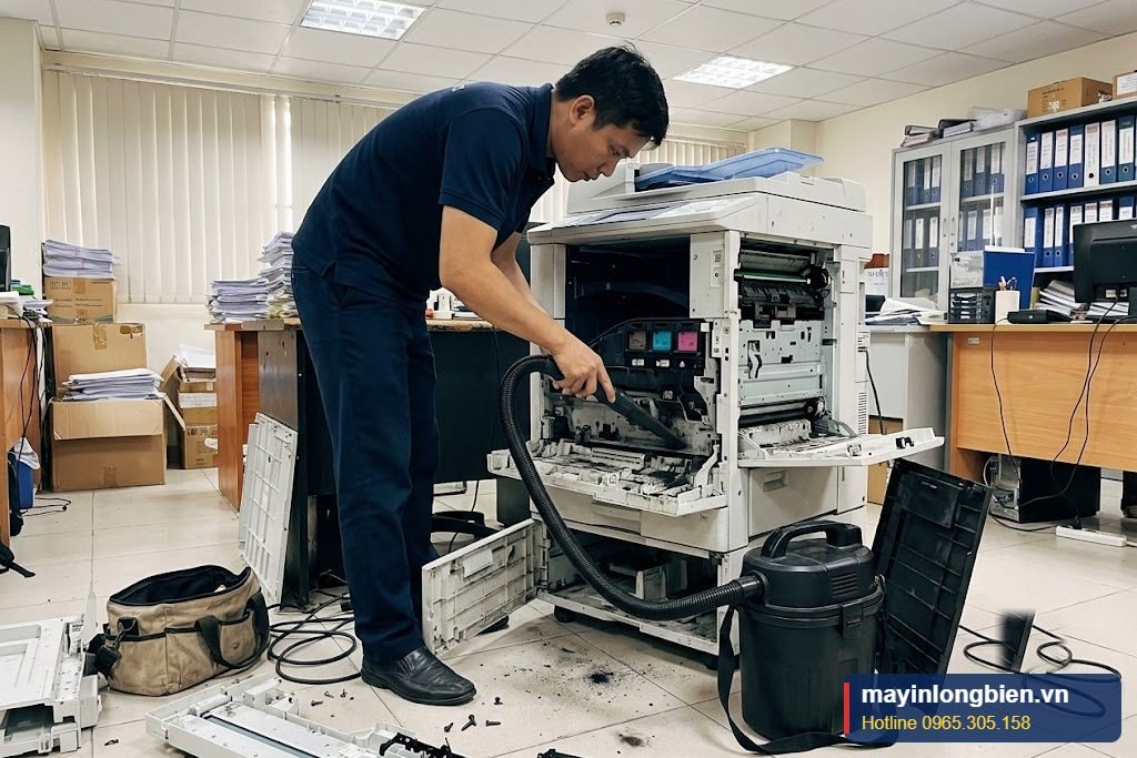 Kỹ thuật bảo dưỡng định kỳ, vệ sinh bên trong máy photocopy