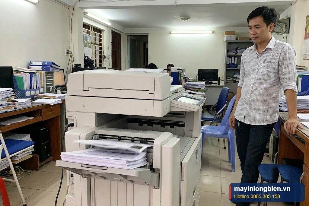 Máy photocopy chạy ổn định, ra giấy đều sau khi thay cao su và vệ sinh đường giấy Máy photocopy chạy ổn định, ra giấy đều sau khi thay cao su và vệ sinh đường giấy