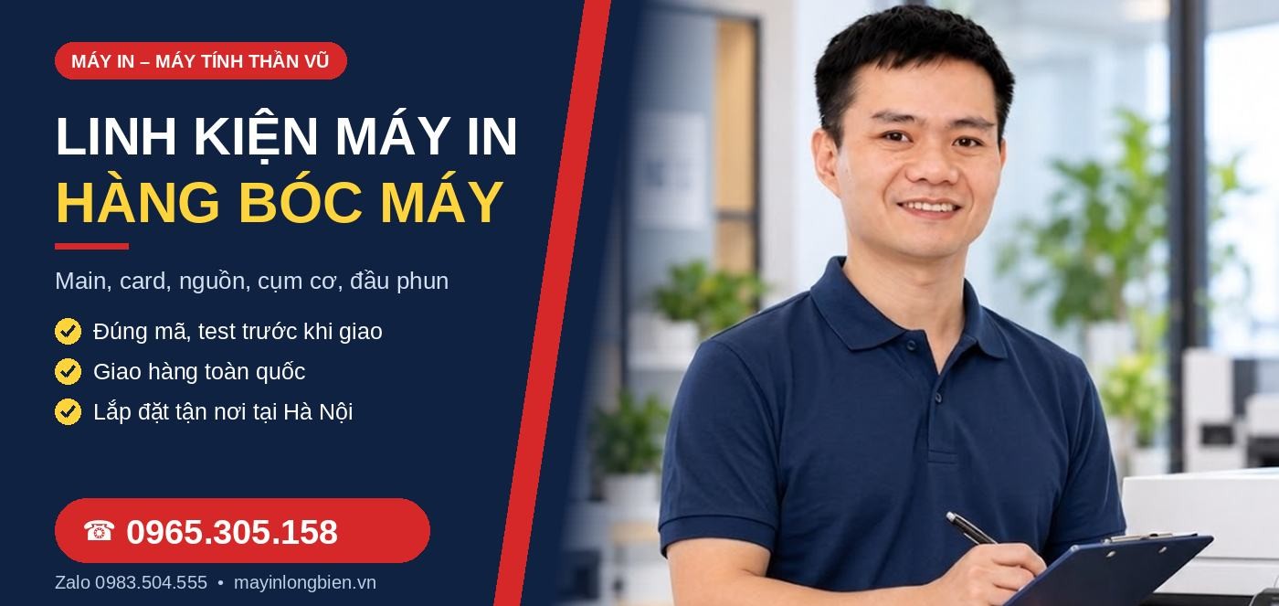 Linh kiện máy in hàng bóc máy: main, card, nguồn, cụm cơ