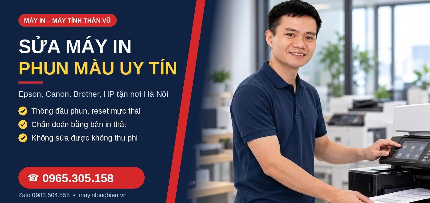 Sửa máy in phun màu uy tín tại Hà Nội