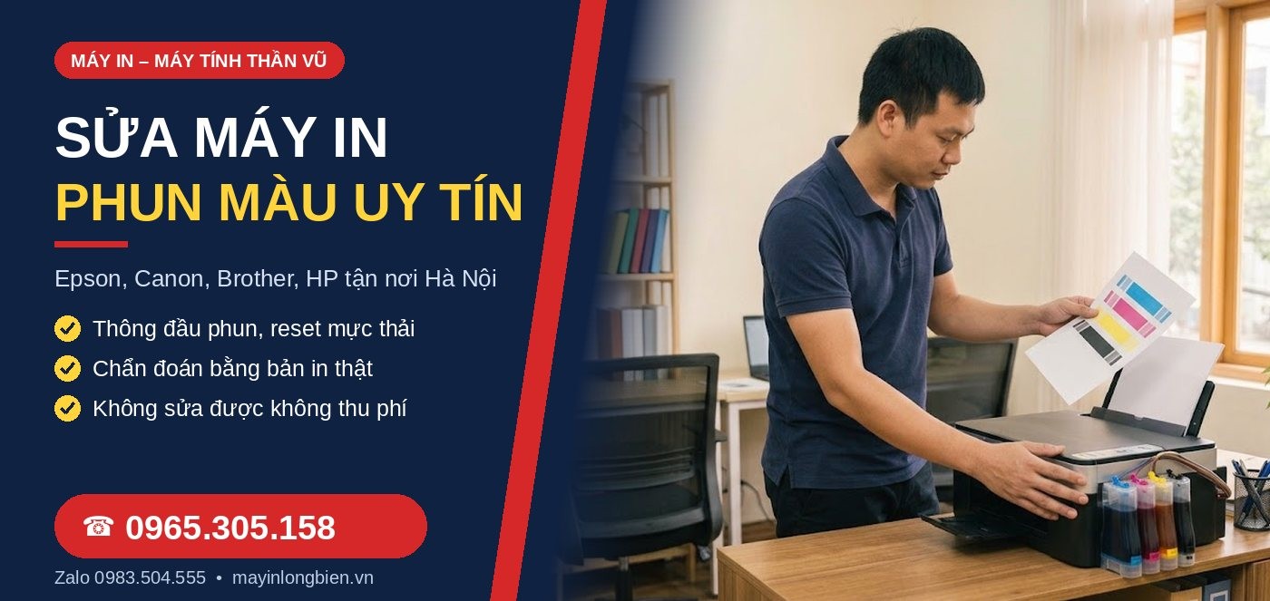 Sửa máy in phun màu uy tín tại Hà Nội