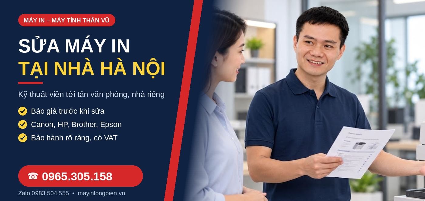 Sửa máy in tại nhà Hà Nội – báo giá trước, bảo hành rõ ràng