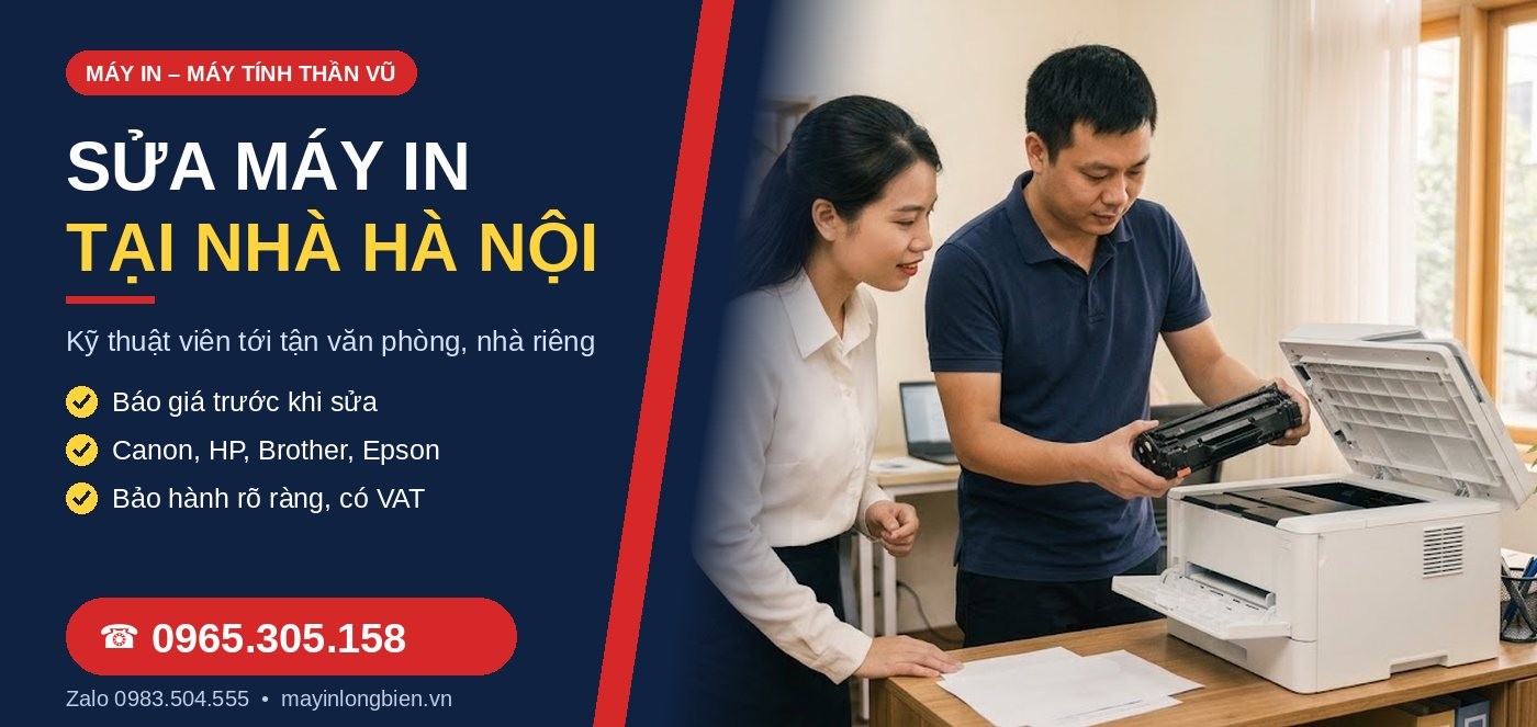 Sửa máy in tại nhà Hà Nội – báo giá trước, bảo hành rõ ràng