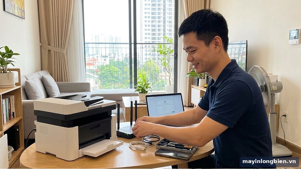 Kết nối lại máy in gia đình với WiFi mới tại Gia Lâm