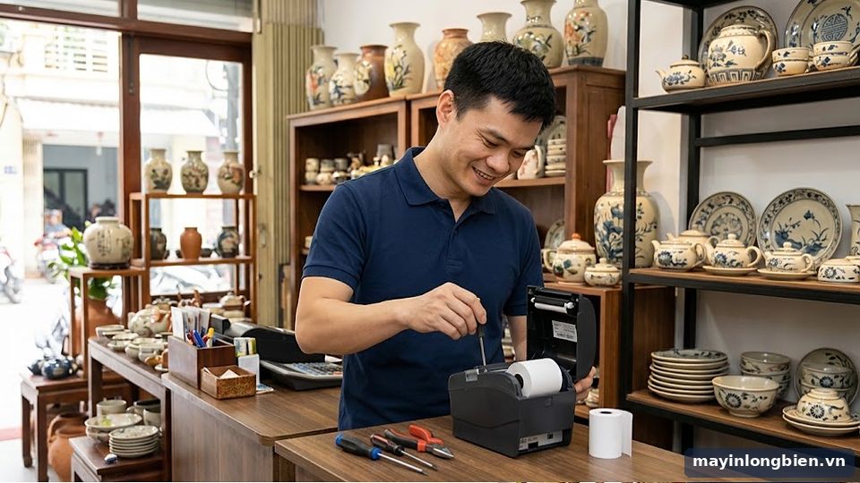 Sửa máy in hoá đơn tại cửa hàng gốm Bát Tràng, Gia Lâm