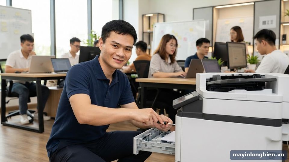 Sửa máy in tại văn phòng công ty công nghệ ở Cầu Giấy