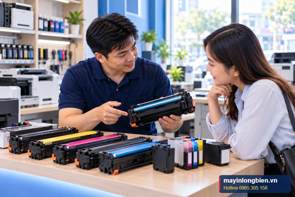 Kỹ thuật viên đổ mực máy in laser, tư vấn giá đổ mực theo dòng máy