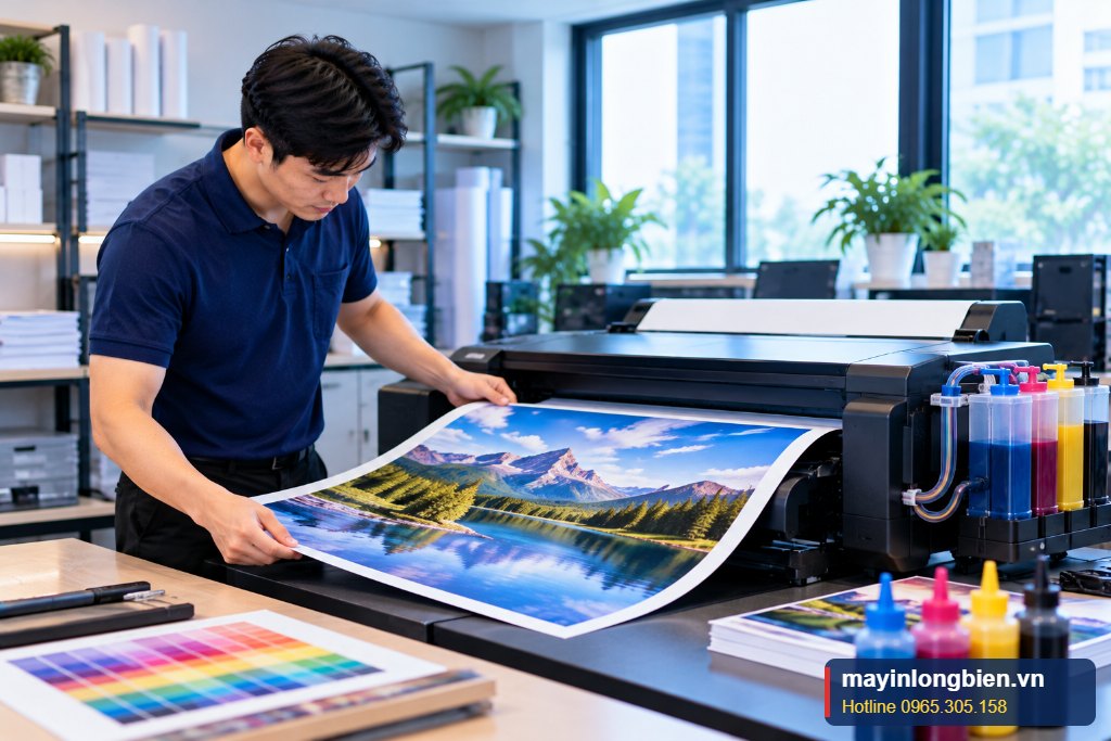 Máy in phun màu khổ A3 lắp dẫn mực ngoài dùng in ảnh, in bản vẽ