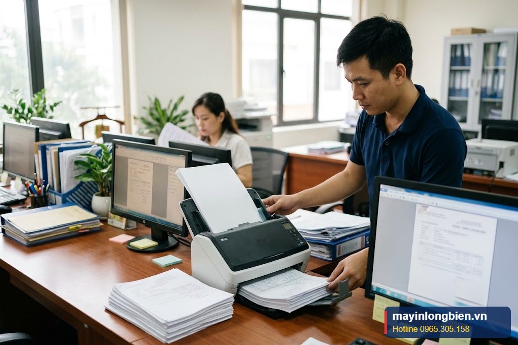 Máy scan cũ nạp giấy tự động scan hồ sơ hai mặt cho văn phòng