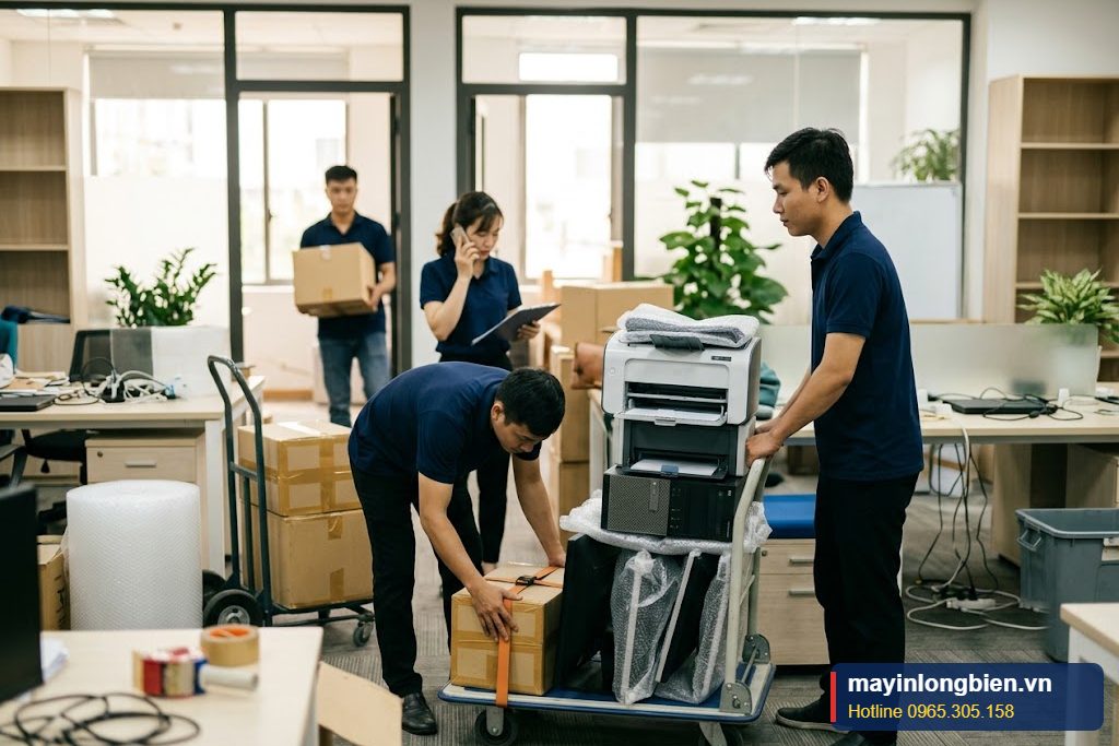 Kiểm đếm máy văn phòng trước khi thanh lý thiết bị văn phòng khi chuyển văn phòng