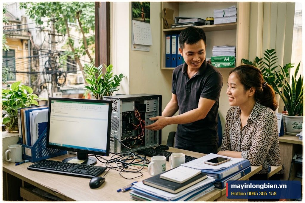 Bàn giao máy văn phòng sau khi sửa nguồn không chạy khi cắm main Bàn giao máy văn phòng sau khi sửa nguồn không chạy khi cắm main