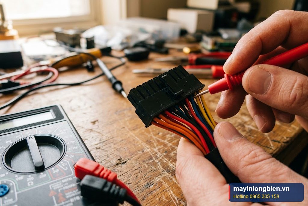 Đo tín hiệu Power Good trên dây xám giắc 24 pin Đo tín hiệu Power Good trên dây xám giắc 24 pin