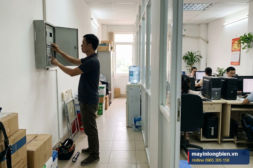 Tủ điện văn phòng có aptomat chống giật nhảy khi cắm nguồn máy tính Tủ điện văn phòng có aptomat chống giật nhảy khi cắm nguồn máy tính
