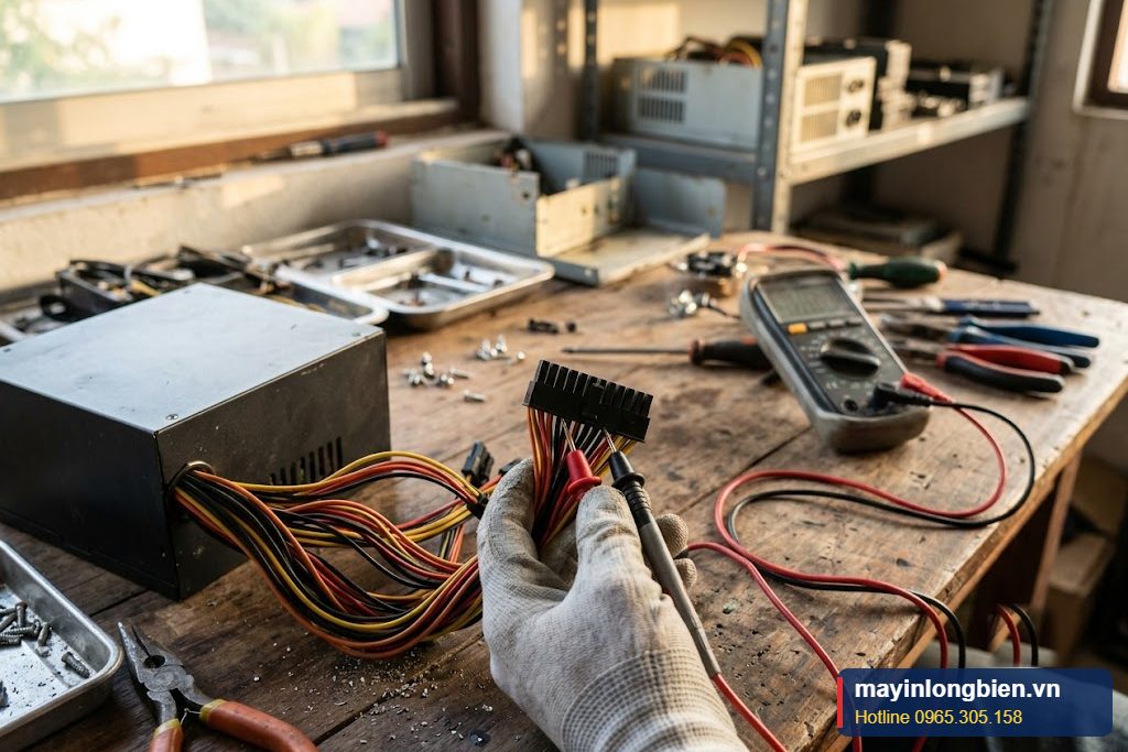 Đo nguồn standby trên giắc 24 pin khi nguồn không dao động Đo nguồn standby trên giắc 24 pin khi nguồn không dao động