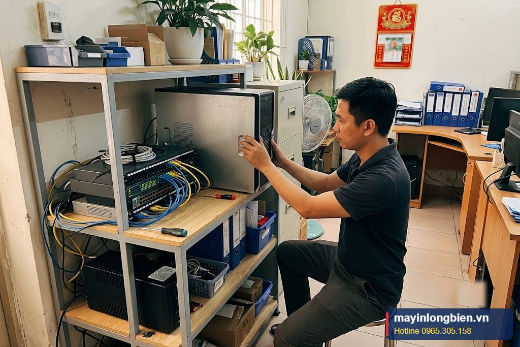 Máy chủ lưu trữ văn phòng hoạt động lại sau khi sửa nguồn Máy chủ lưu trữ văn phòng hoạt động lại sau khi sửa nguồn