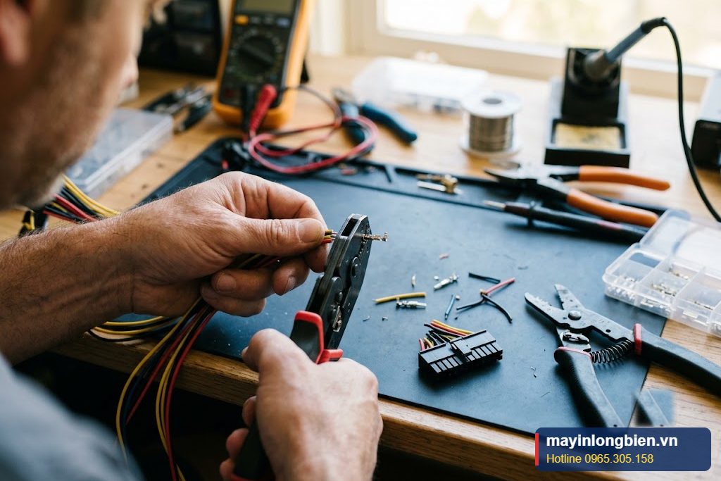 Bấm chân cắm mới khi thay dây nguồn ATX
