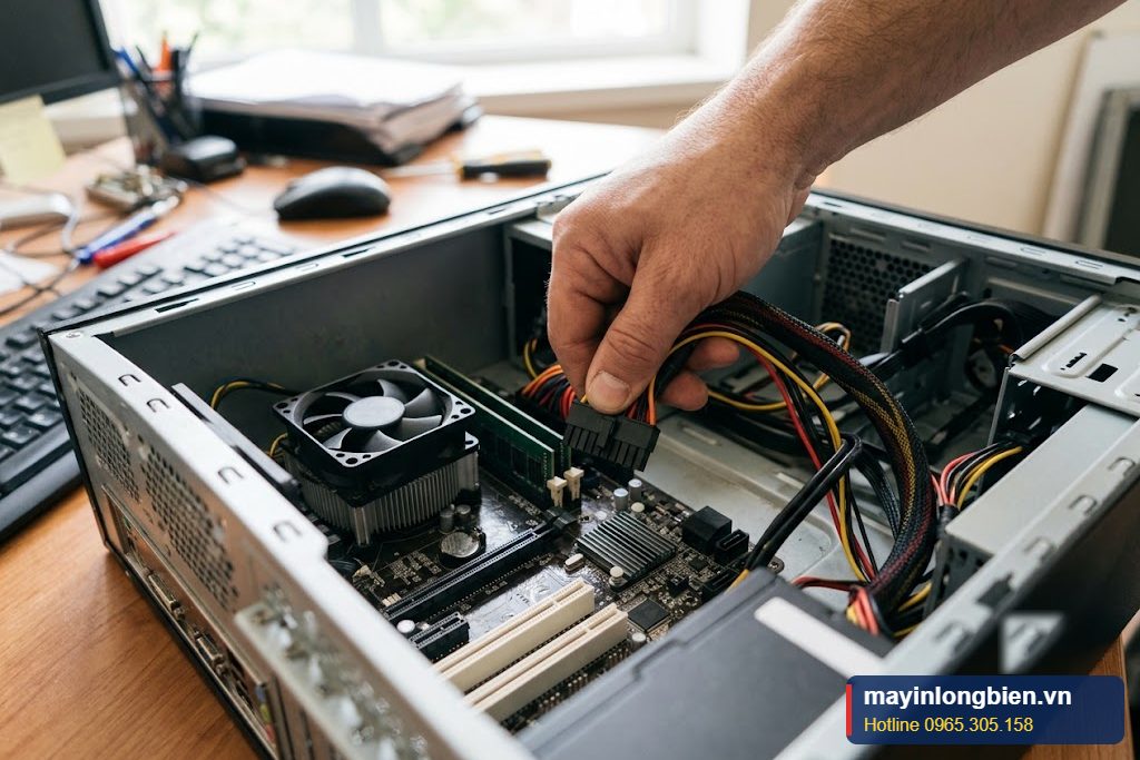 Cắm chặt giắc 24 pin vào mainboard để tránh lỗi tín hiệu bật nguồn