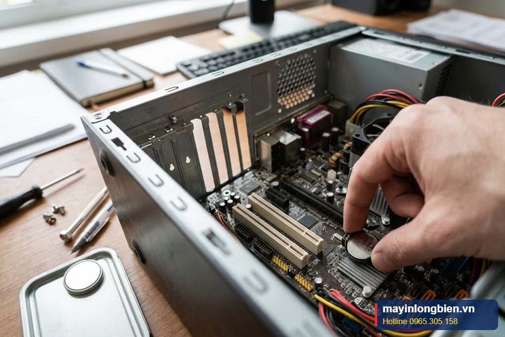 Thay pin CMOS và reset BIOS khi máy không phản hồi nút nguồn