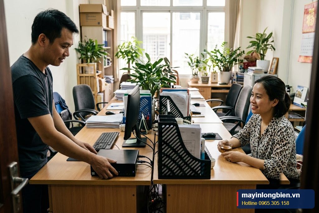 Bàn giao máy tính đồng bộ sau khi sửa nguồn máy bộ không lên