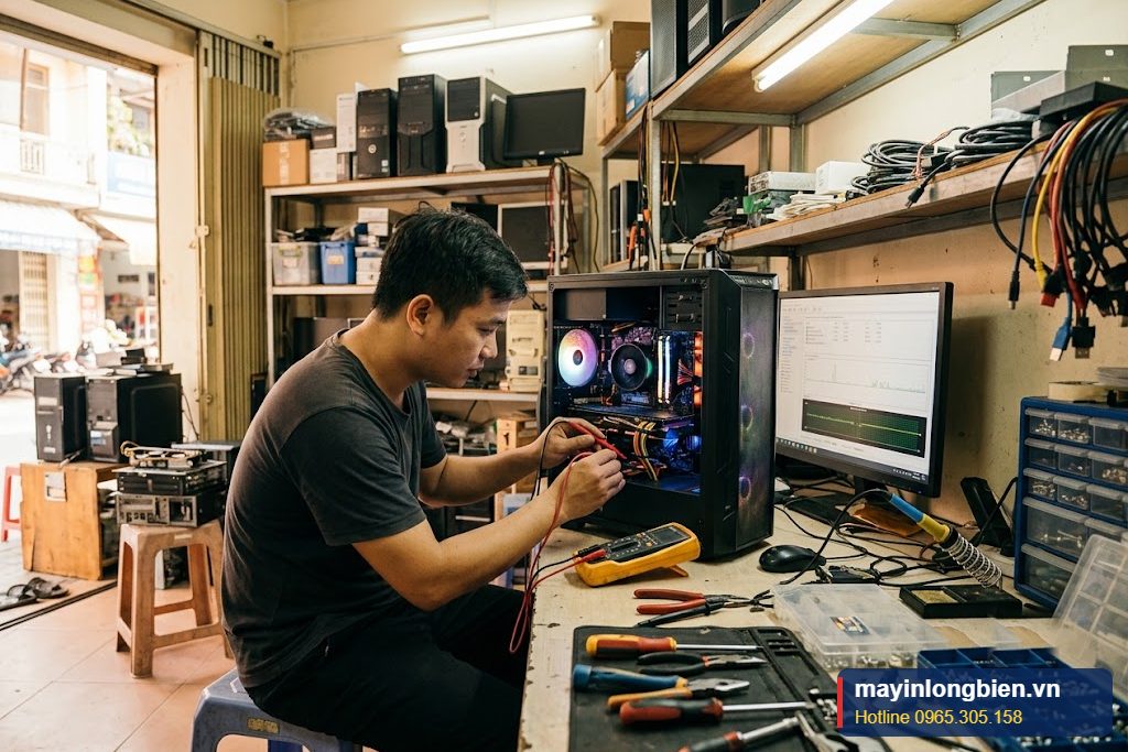 Chạy stress test và đo điện áp trực tiếp trên giắc nguồn Chạy stress test và đo điện áp trực tiếp trên giắc nguồn