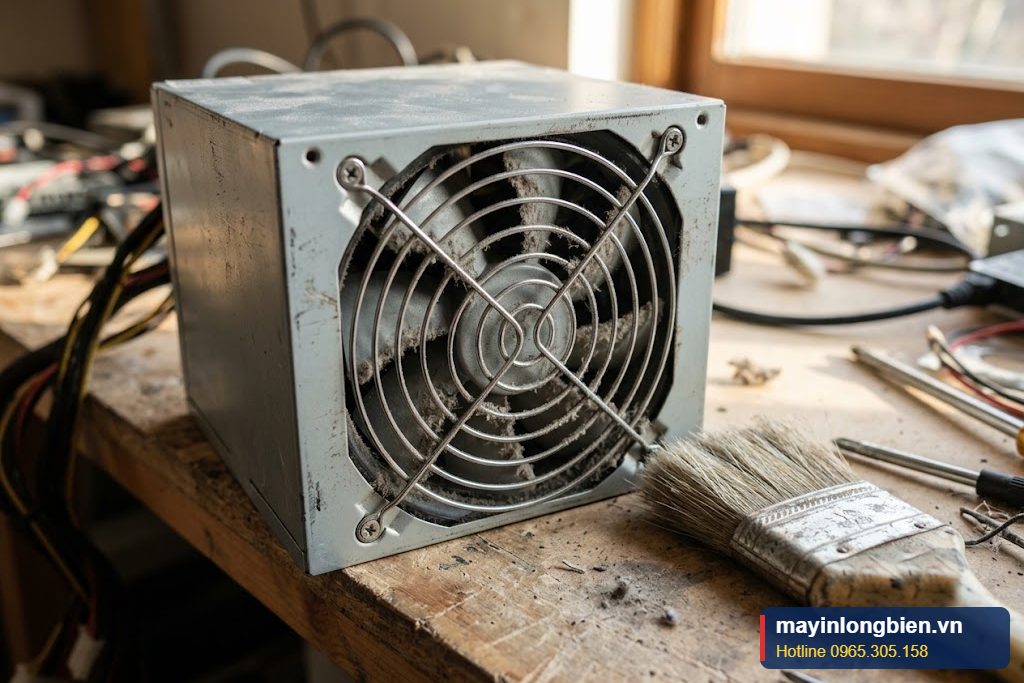Quạt nguồn máy tính không chạy do bụi bám dày