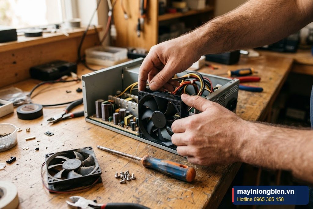 Thay quạt nguồn mới đúng kích thước cho bộ nguồn máy tính