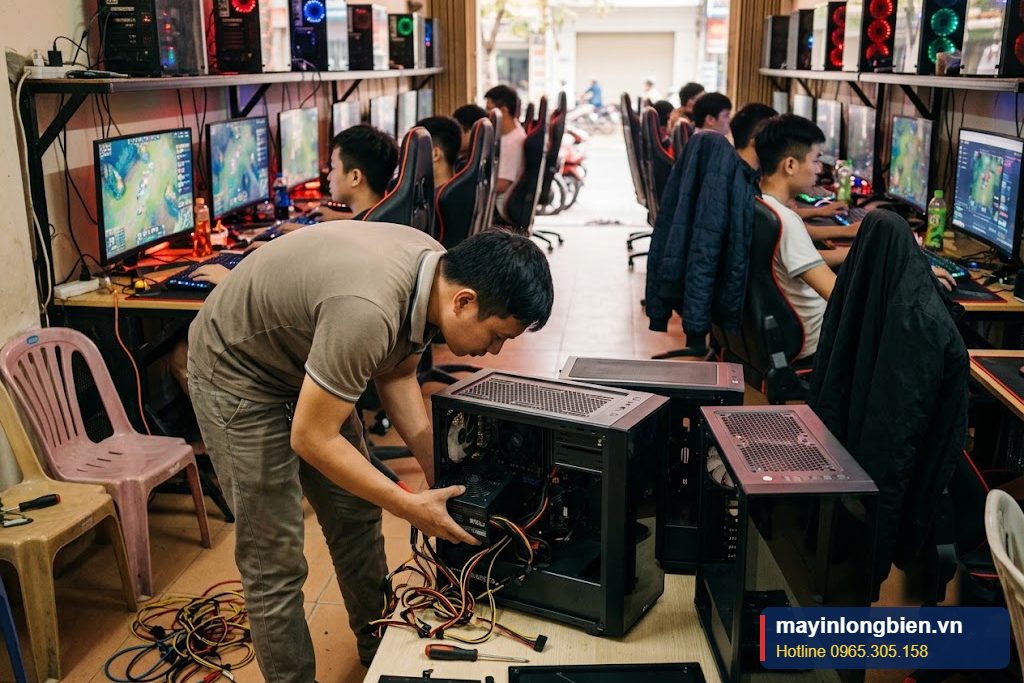 Lắp lại nguồn Cougar sau sửa cho phòng net Lắp lại nguồn Cougar sau sửa cho phòng net