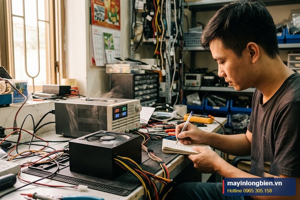 Test tải nguồn Deepcool sau khi sửa trước khi giao khách Test tải nguồn Deepcool sau khi sửa trước khi giao khách