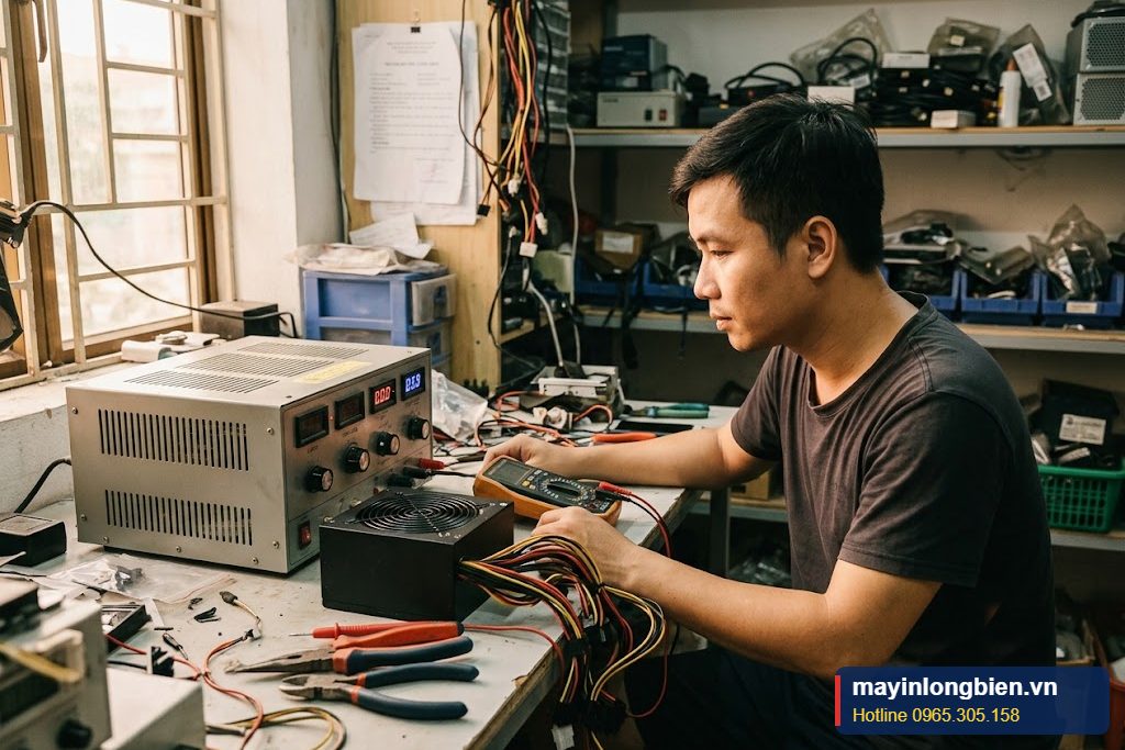 Chạy tải giả kiểm tra nguồn Enermax sau khi sửa