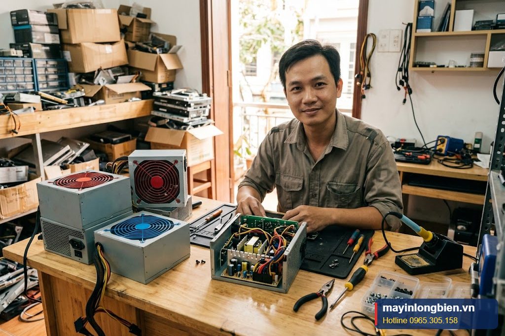Kỹ thuật viên sửa nguồn Darkflash, Kenoo, Mik tại xưởng Long Biên Kỹ thuật viên sửa nguồn Darkflash, Kenoo, Mik tại xưởng Long Biên