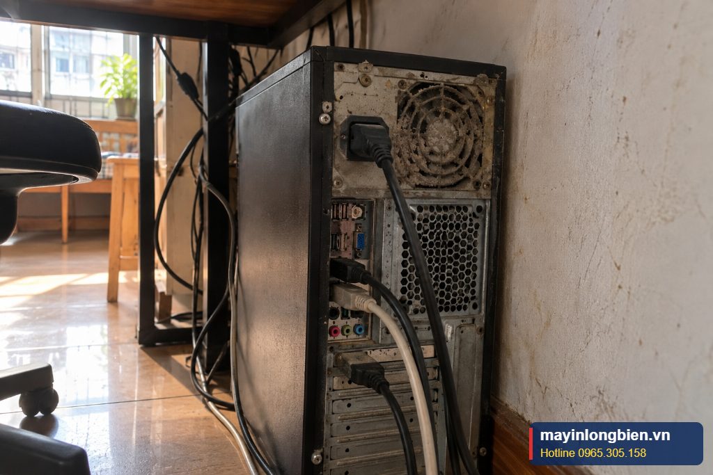 Nguồn dùng được bao lâu phụ thuộc vào bụi và nhiệt: máy kê sát tường dưới gầm bàn Nguồn dùng được bao lâu phụ thuộc vào bụi và nhiệt: máy kê sát tường dưới gầm bàn