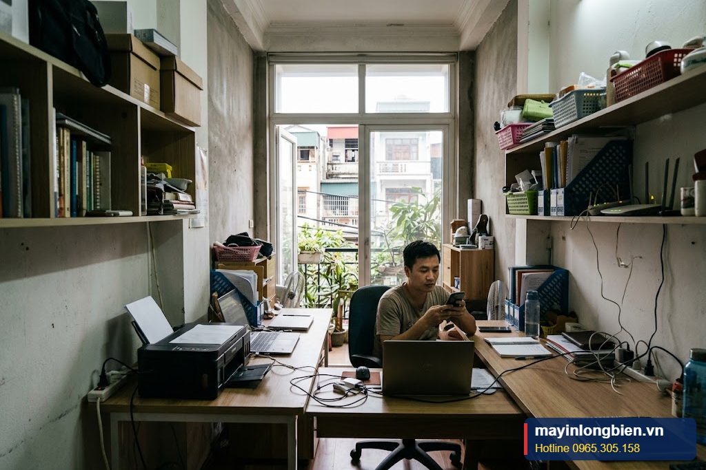 Máy in phun mất kết nối WiFi trong nhà ống nhiều tầng ở Hà Nội