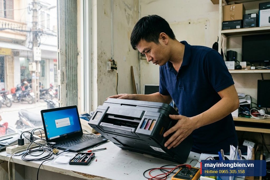 Kỹ thuật viên xử lý máy in Canon G2010 lỗi 5B00 tại văn phòng Hà Nội Kỹ thuật viên xử lý máy in Canon G2010 lỗi 5B00 tại văn phòng Hà Nội