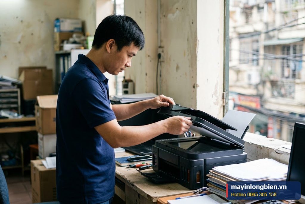 Kỹ thuật viên sửa máy in Brother DCP-T710W bị kẹt giấy ở khay nạp bản gốc ADF Kỹ thuật viên sửa máy in Brother DCP-T710W bị kẹt giấy ở khay nạp bản gốc ADF