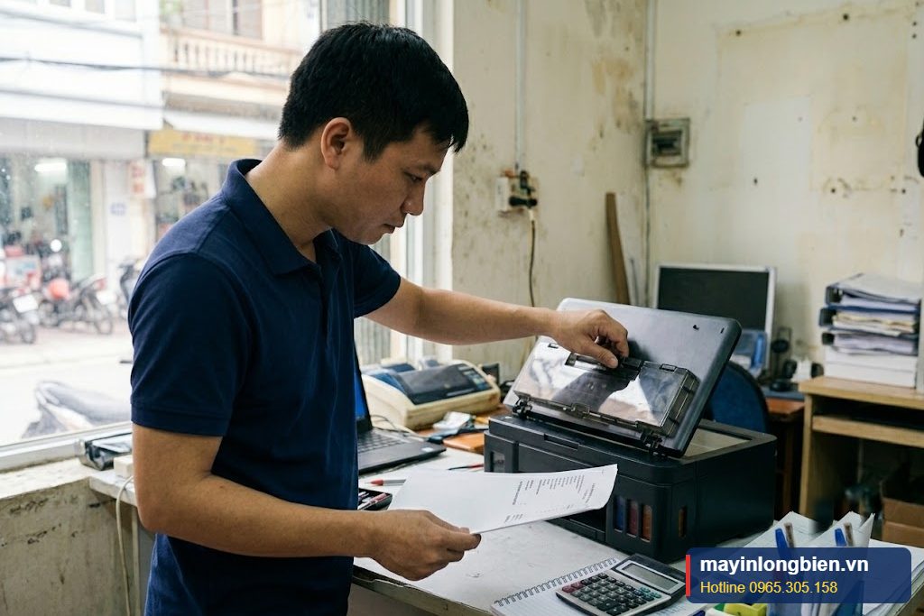 Sửa máy in Brother DCP-T720DW bị kẹt giấy khi in hai mặt tự động tại văn phòng