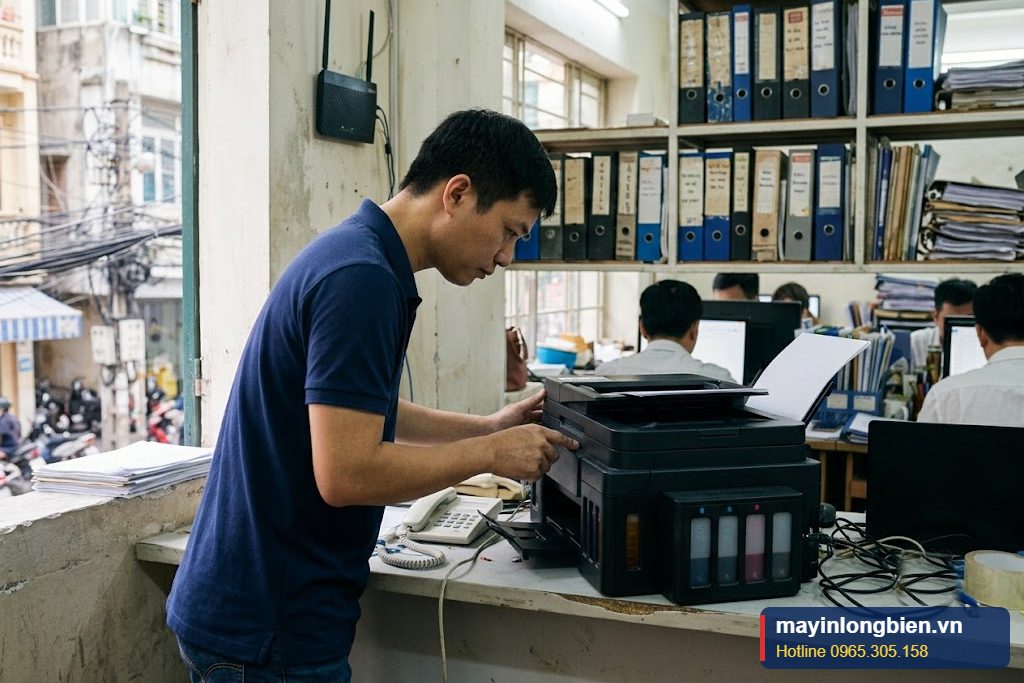 Sửa máy in Brother MFC-T920DW báo Unable to Clean tại văn phòng có fax