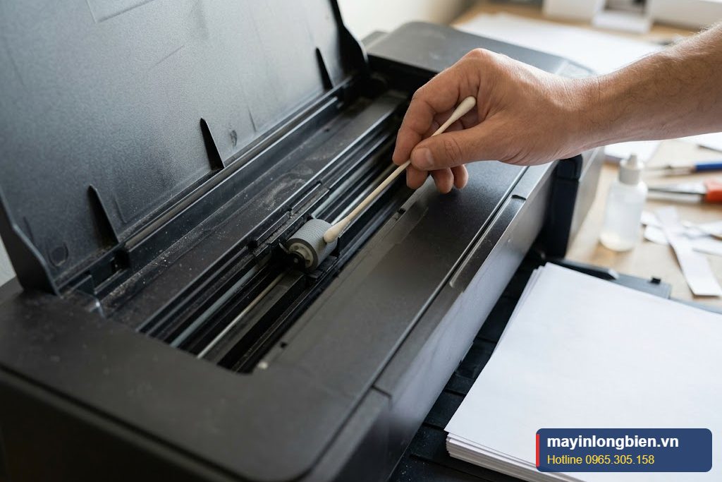 Cận cảnh con lăn kéo giấy khay sau máy in Epson L11050