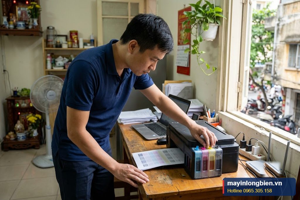 Kỹ thuật viên sửa máy in Epson L120, L121 đơn năng bị nháy đèn tại nhà ở Hà Nội Kỹ thuật viên sửa máy in Epson L120, L121 đơn năng bị nháy đèn tại nhà ở Hà Nội