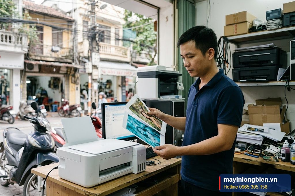 Kỹ thuật kiểm tra máy in Epson L3116 L3216 in lệch màu tại cửa hàng ở Hà Nội