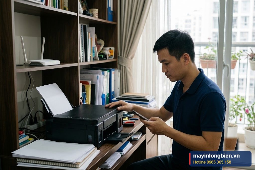 Cài đặt lại Wi-Fi khi sửa máy in Epson L355 tại văn phòng Hà Nội Cài đặt lại Wi-Fi khi sửa máy in Epson L355 tại văn phòng Hà Nội