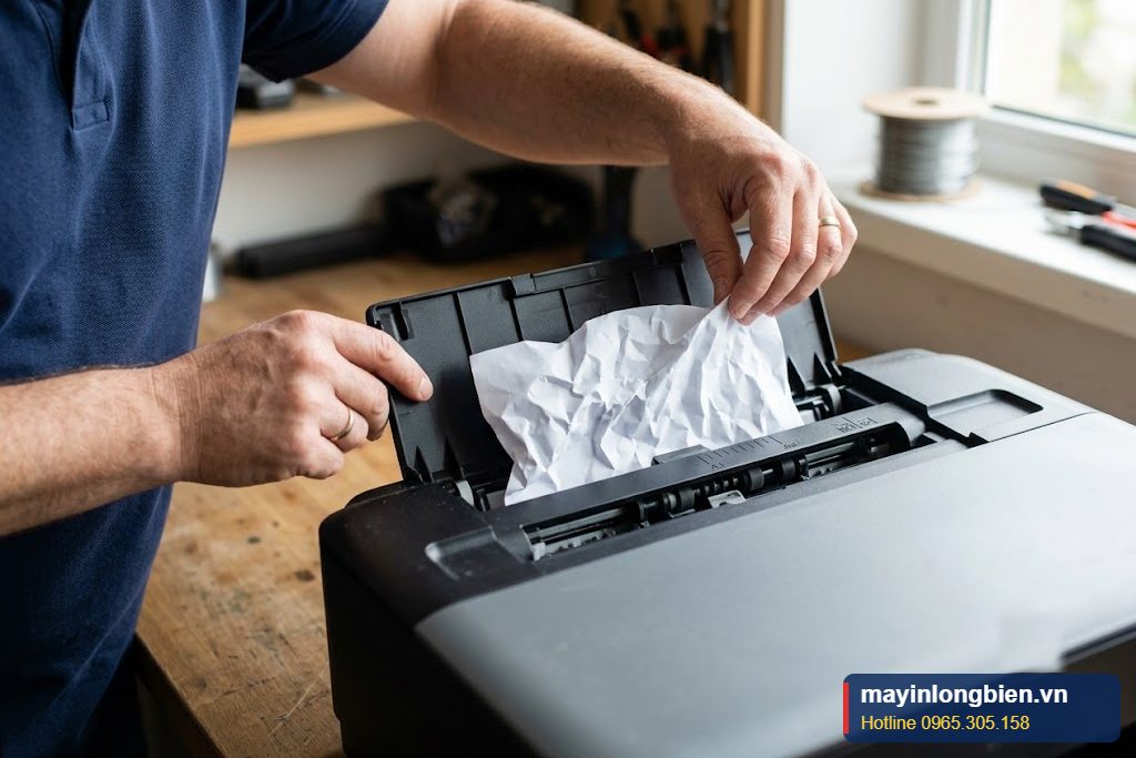 Cận cảnh gỡ giấy kẹt ở khay sau máy in Epson L4260