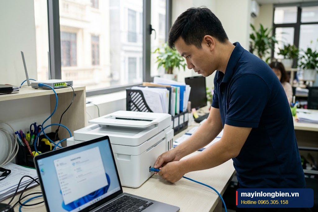 Kỹ thuật viên cấu hình mạng LAN cho máy in Epson L6270 L6290 tại văn phòng Hà Nội Kỹ thuật viên cấu hình mạng LAN cho máy in Epson L6270 L6290 tại văn phòng Hà Nội