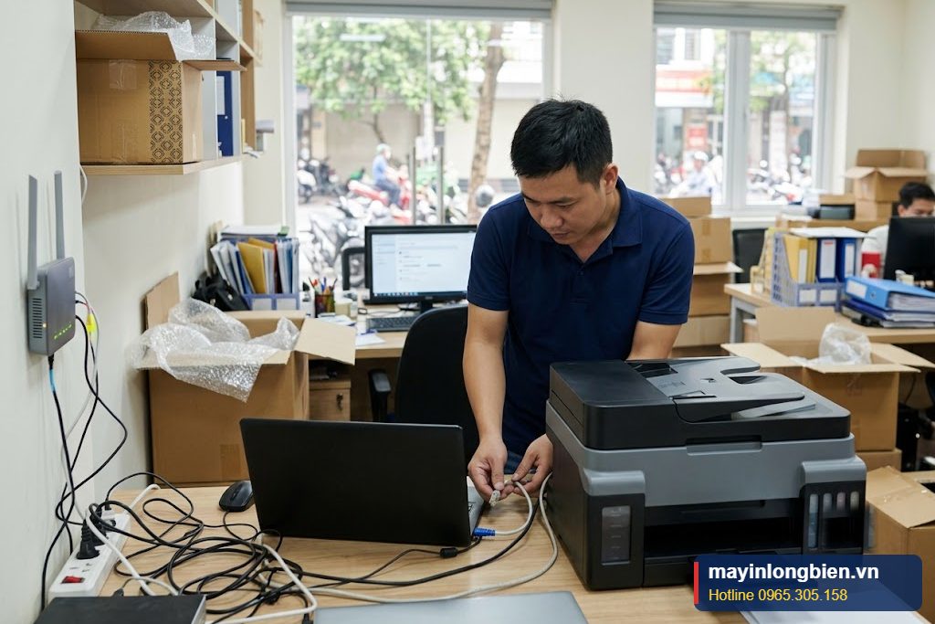 Sửa máy in HP Smart Tank 750 mất kết nối mạng tại văn phòng Hà Nội