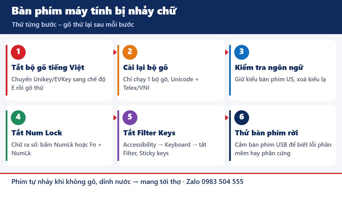 Các bước sửa bàn phím máy tính bị nhảy chữ