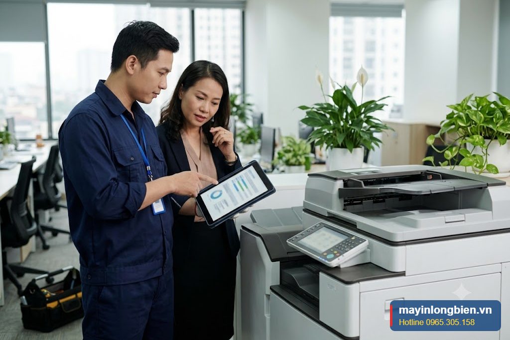 Bàn giao biên bản bảo trì cho quản lý văn phòng