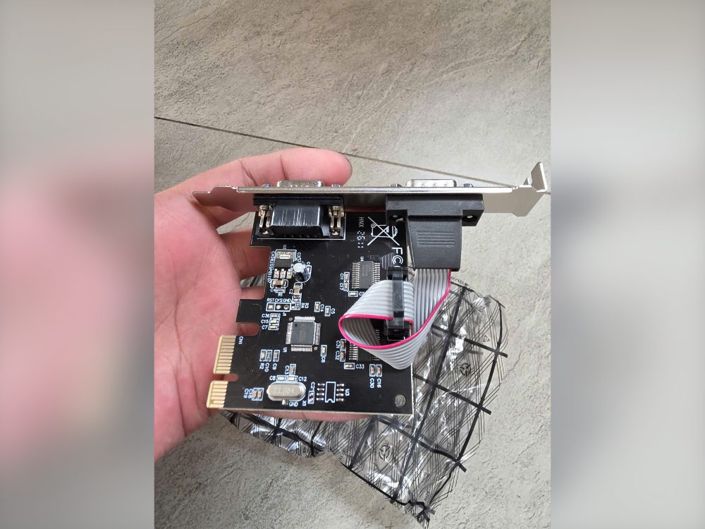 Card PCIe ra 2 cổng COM RS232 chip CH382 hàng mới