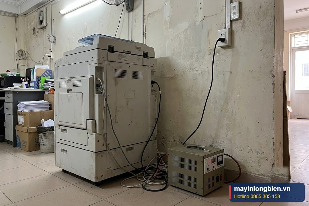 Máy photocopy cắm ổ điện riêng có ổn áp Máy photocopy cắm ổ điện riêng có ổn áp